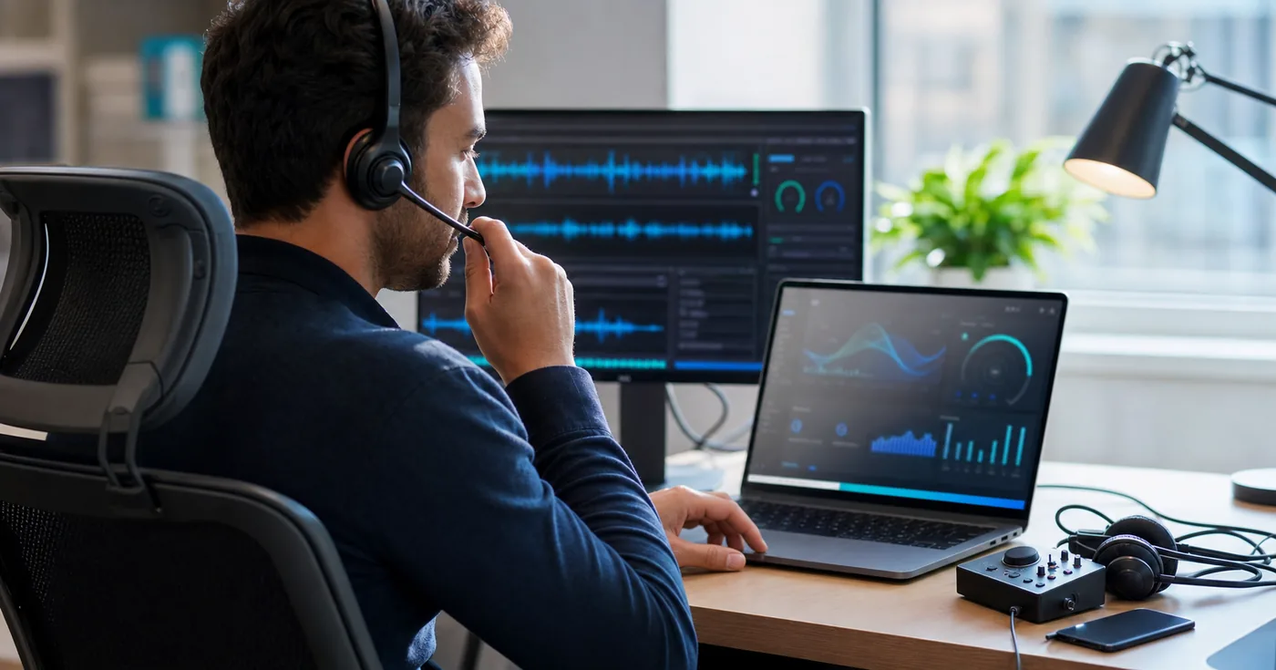 Voice interaction testing setup for Donova AI receptionist latency and call quality